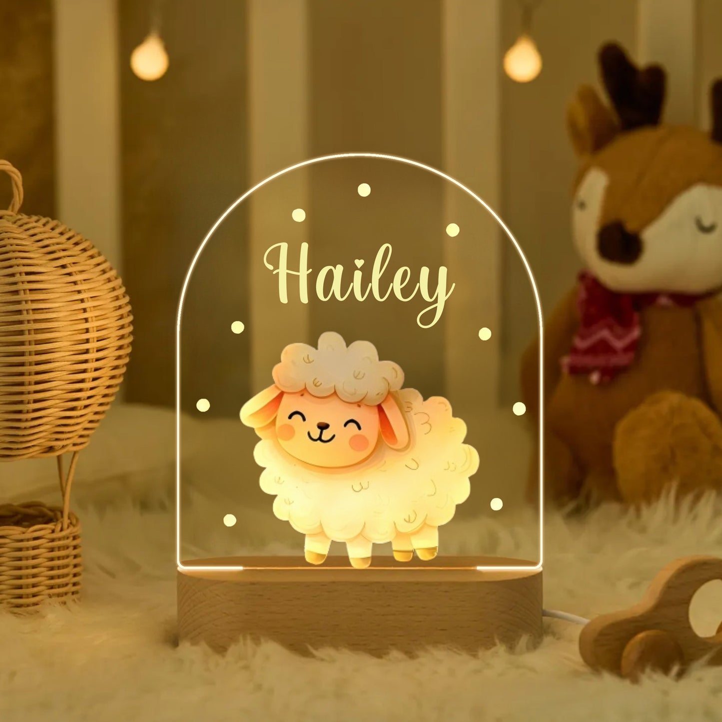 Veilleuse LED personnalisée pour chambre bébé